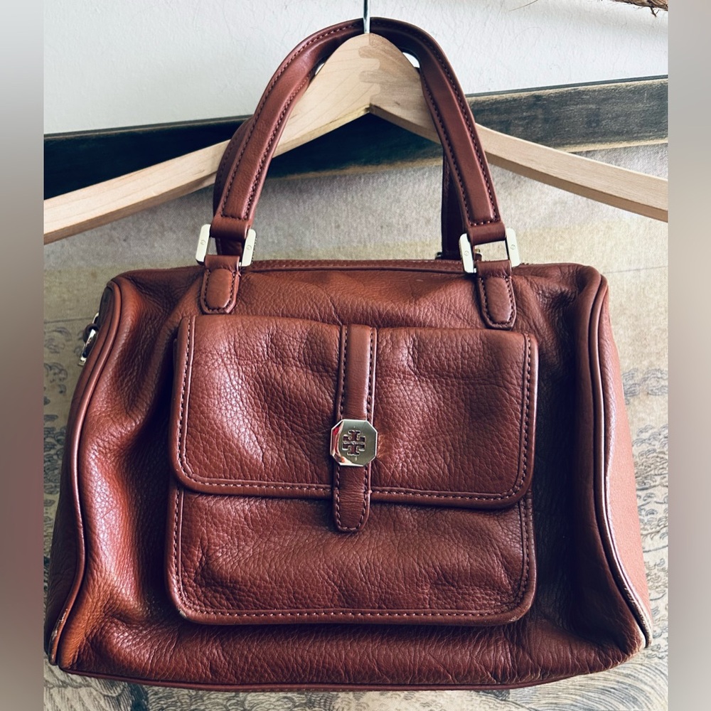 * Tory Burch Brown Leather Handbag Satchel *